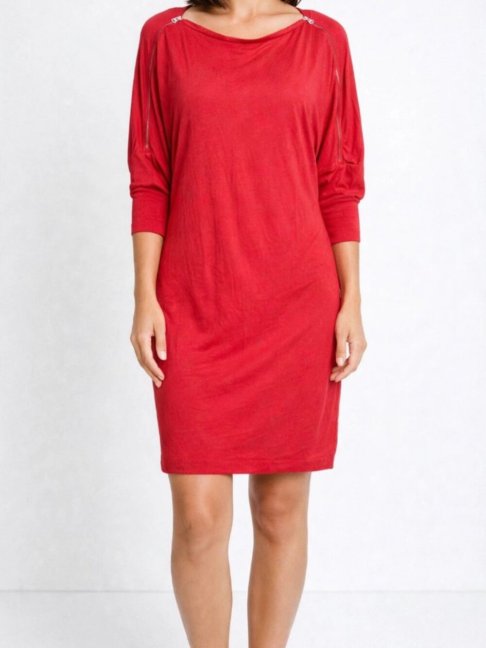 A/X Armani Exchange Red Long Sleeve Top Size M – NWT Stylish Zipper detail
